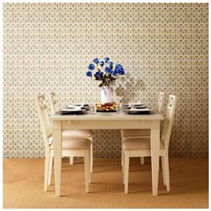 Beige W White Marble Waterjet Mosaic Pattern Tiles