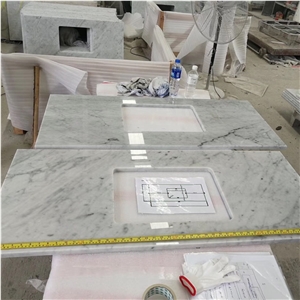 Bianco Carrara White Marble Stone Vanity Tops