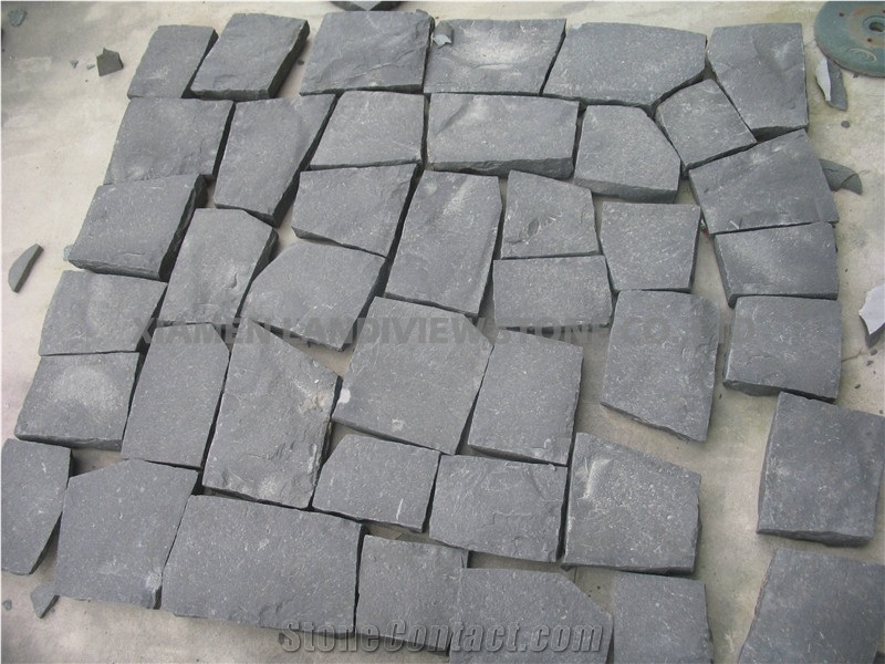 Black Basalt Stone Gargen Floor Radom Sets