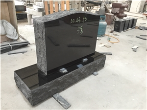 Black Granite Simple Design Headstone