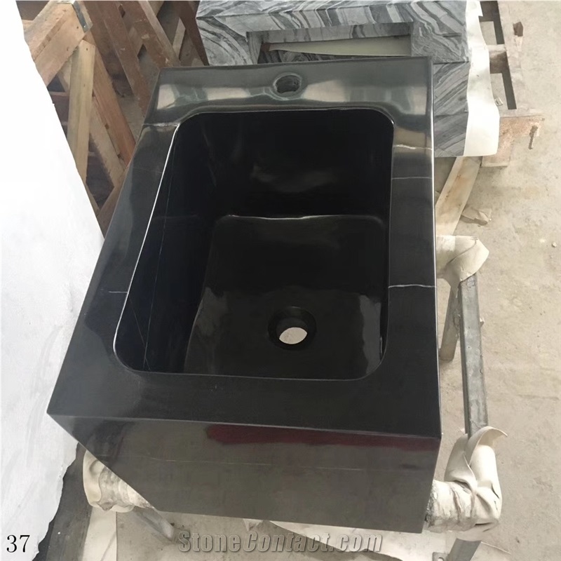 Black Marble Laundry Tray Stone Wash Sinks