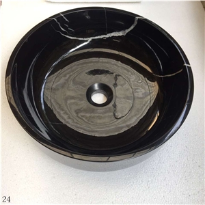 Black Marquina Marble Basin Natural Stone Sink