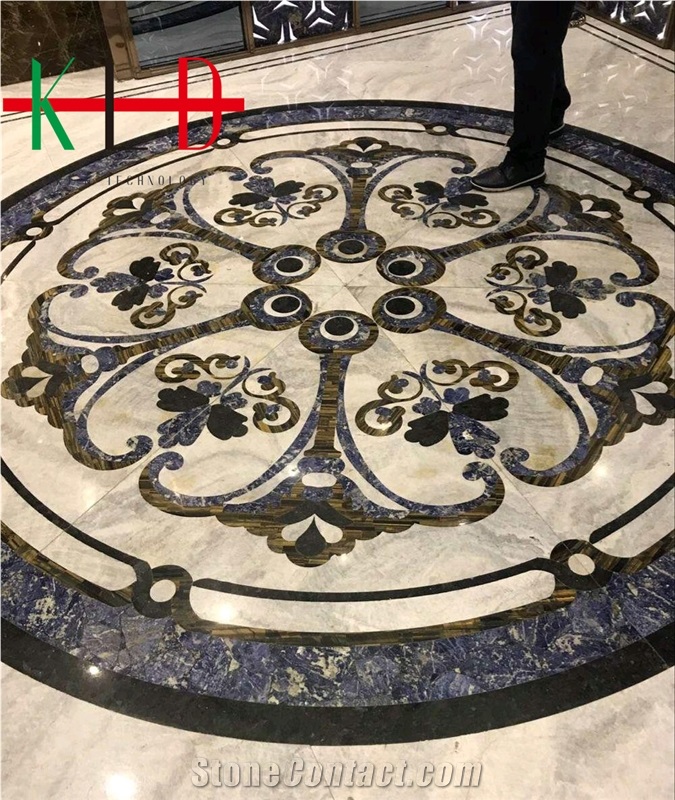Blakc Marble Waterjet Floor Derorative Medallions
