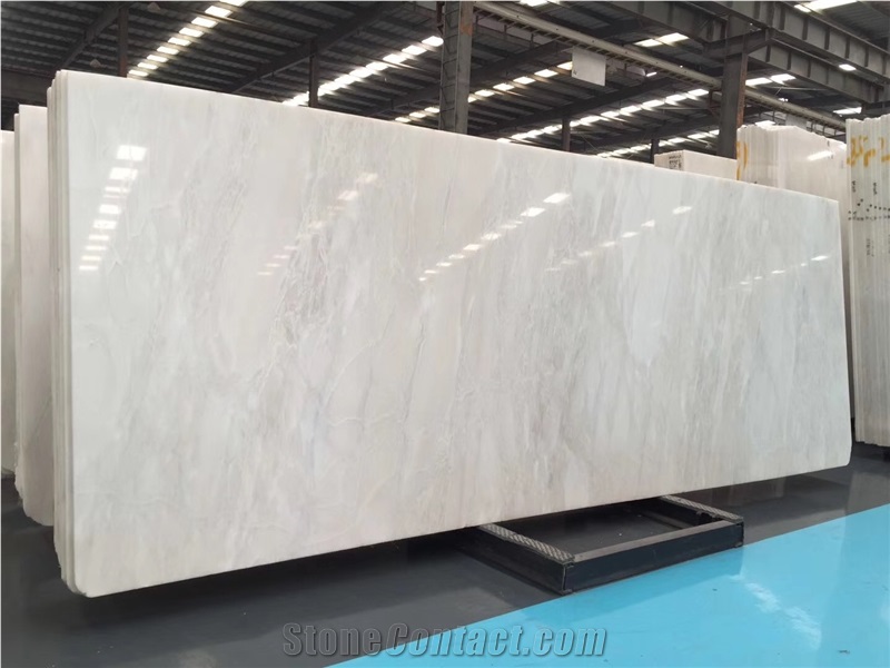 Bookmatched Polished Rhinoceros White Marble Slabs