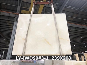 Bookmatched Polished Snow White Onyx Stone Slabs