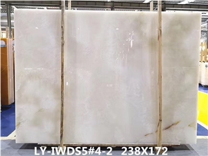 Bookmatched Polished Snow White Onyx Stone Slabs