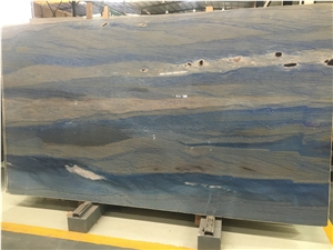 Brazil Polished Azul Macaubas Quartzite Floor Tile