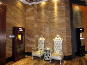 Brown Wood Grain Onyx Hotel Wall Tiles