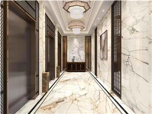 Calacatta Gold Marble Slabs Hotel Floor Wall Tiles