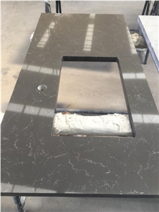 Calacatta Grey Quartz Hotel Bathroom Vanity Tops