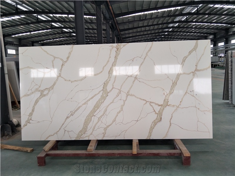 Calacatte Gold Quartz Slab for Wall Covering