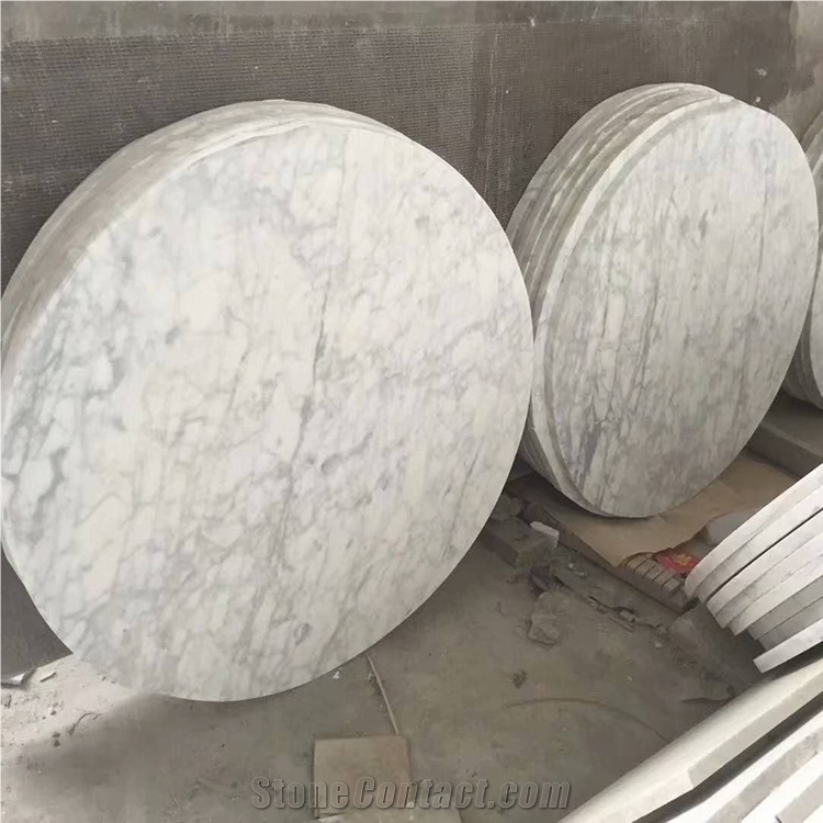 Carrara Grey Marble Metal Coffee Table Tops
