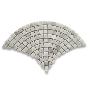 Carrara White Fish Scale Scallop Fan Pattern Tiles
