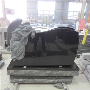 Cemetary Use Black Granite Tombstone Headstone