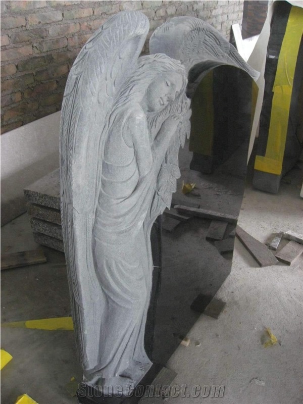 Cemetery Design Weeping Angel Statue Headstone