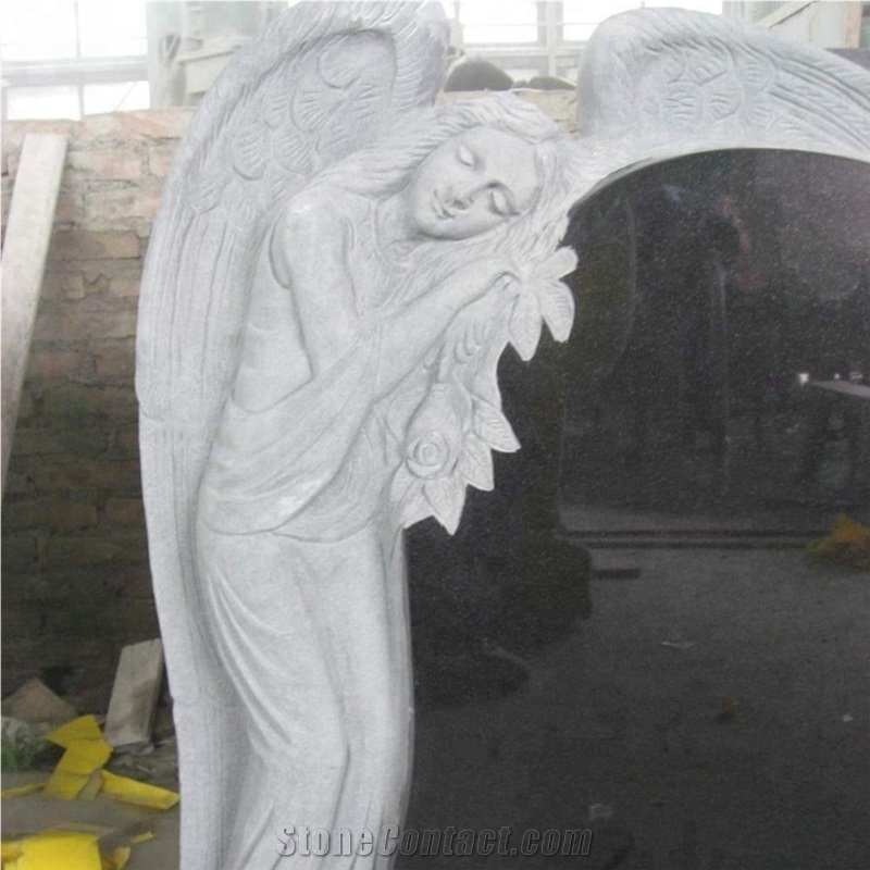 Cemetery Design Weeping Angel Statue Headstone