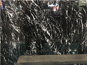 Century Black Ice Marble Slab