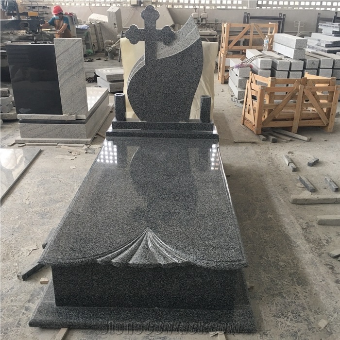 China Black Impala Granite Tombstone Headstones