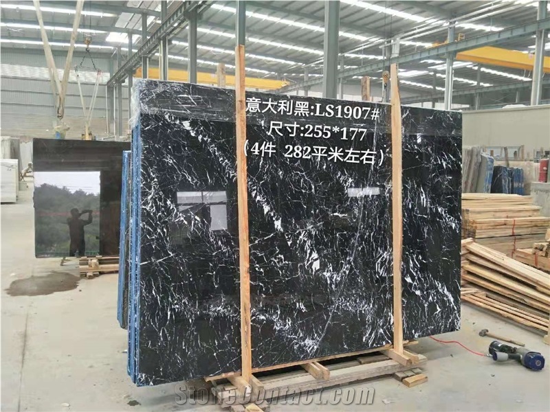 China Black Kingkong Marble Slab
