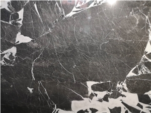 China Black with White Veins Marble Slabs