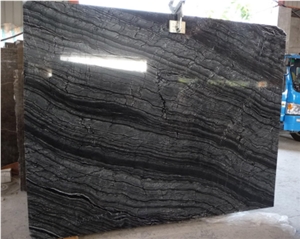 China Black Wood Vein Marble Slabs
