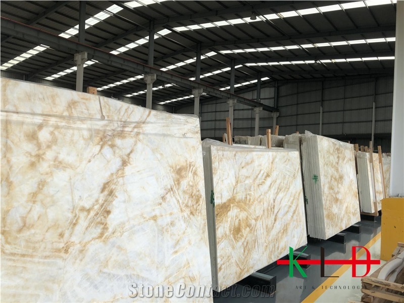 China Golden Topaz Stone Slabs,New Amber Onyx