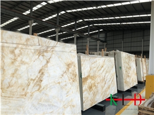 China Golden Topaz Stone Slabs,New Amber Onyx