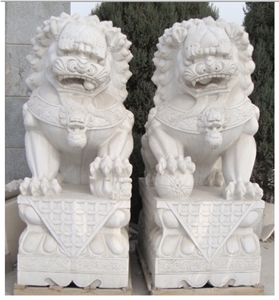 China Granite Lion Sculptures Hand Carved Carvings