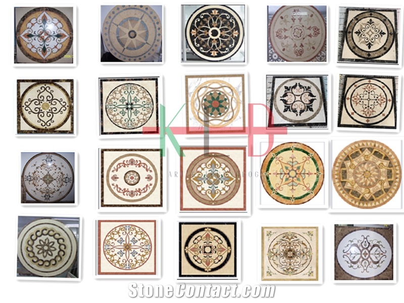 China Marble Waterjet Cut Tile Floor Medallions