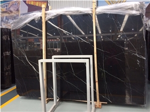 China Nero Marquina Venato Marble Slab