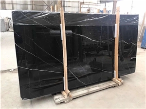 China Persian Nero Marquina Marble Slab