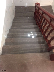 China Purple Wooden Marble Stair Treads Steps