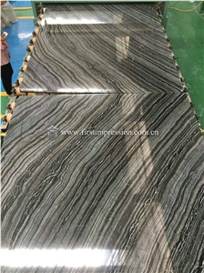 China Silver Wave Black Wooden Vein for Bookmatch