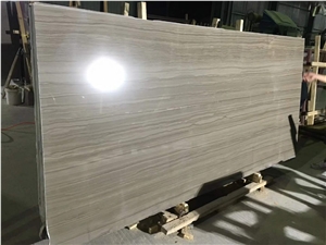 China White Wood Grain Marble Slab