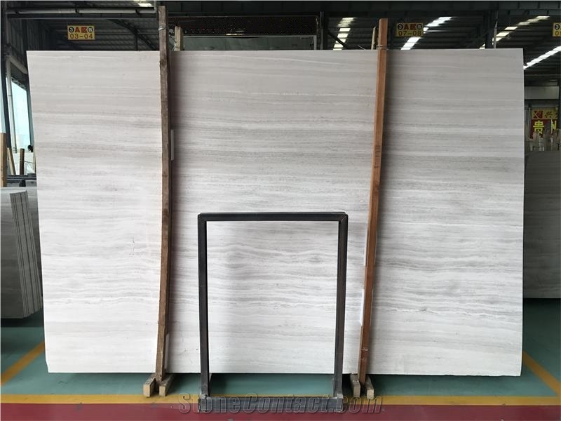China White Wooden Grain Marble Slabs