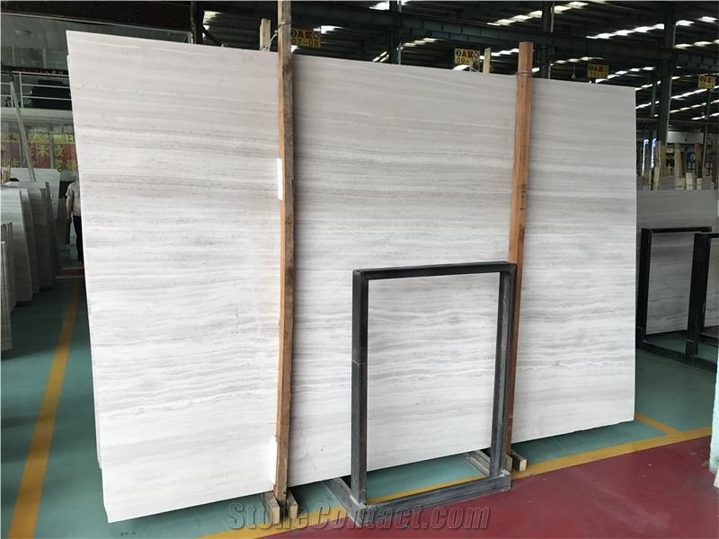 China White Wooden Grain Marble Slabs