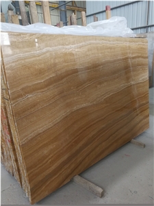 China Yellow Wooden Marble Slabs for Project