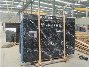 Chinese Black with White Veins Flooring Slab