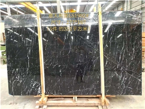 Chinese Black with White Veins Marble Slabs