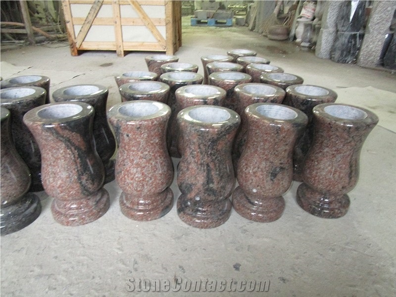 Chinese Cheap Granite Memorial Vases