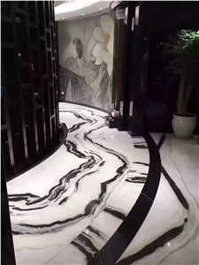 Chinese Panda White Marble Flooring Tiles