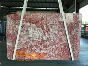 Chinese Red Valley Marble Slabs Tiles
