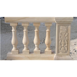 Classic Beige Marble Staircase Column
