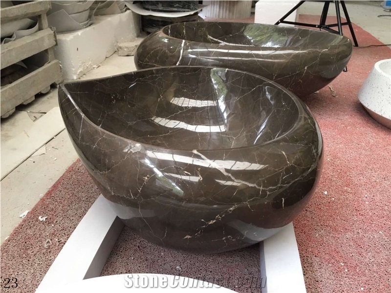 Coffee Mousse Marble Basin Natural Stone Sink