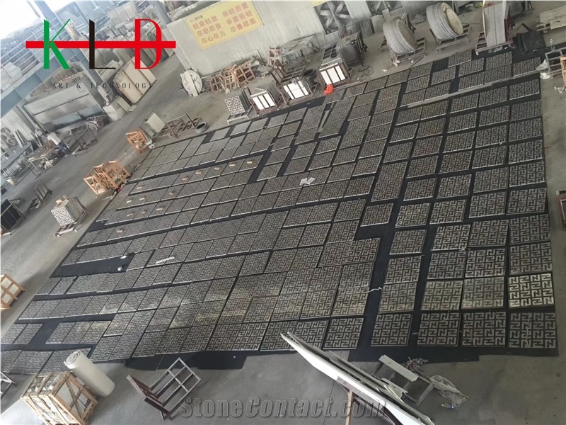 Composited Marble Waterjet Medallion Floor Tiles