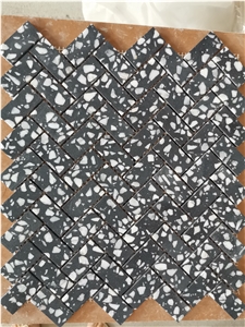 Concrete Terrazzo Herringbone Mosaic