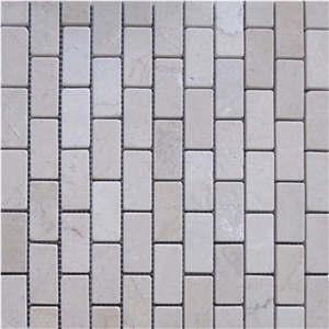 Crema Marfil 1x2 Medium Brick Mosaic Tile Tumbled