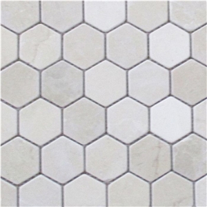 Crema Marfil 2 Inch Hexagon Mosaic Tile Tumbled