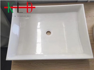Crystal White Marble Bathroom Sinks & Basins