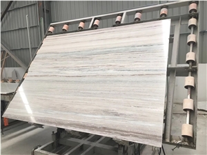Crystal Wood White Grain Marble Slab